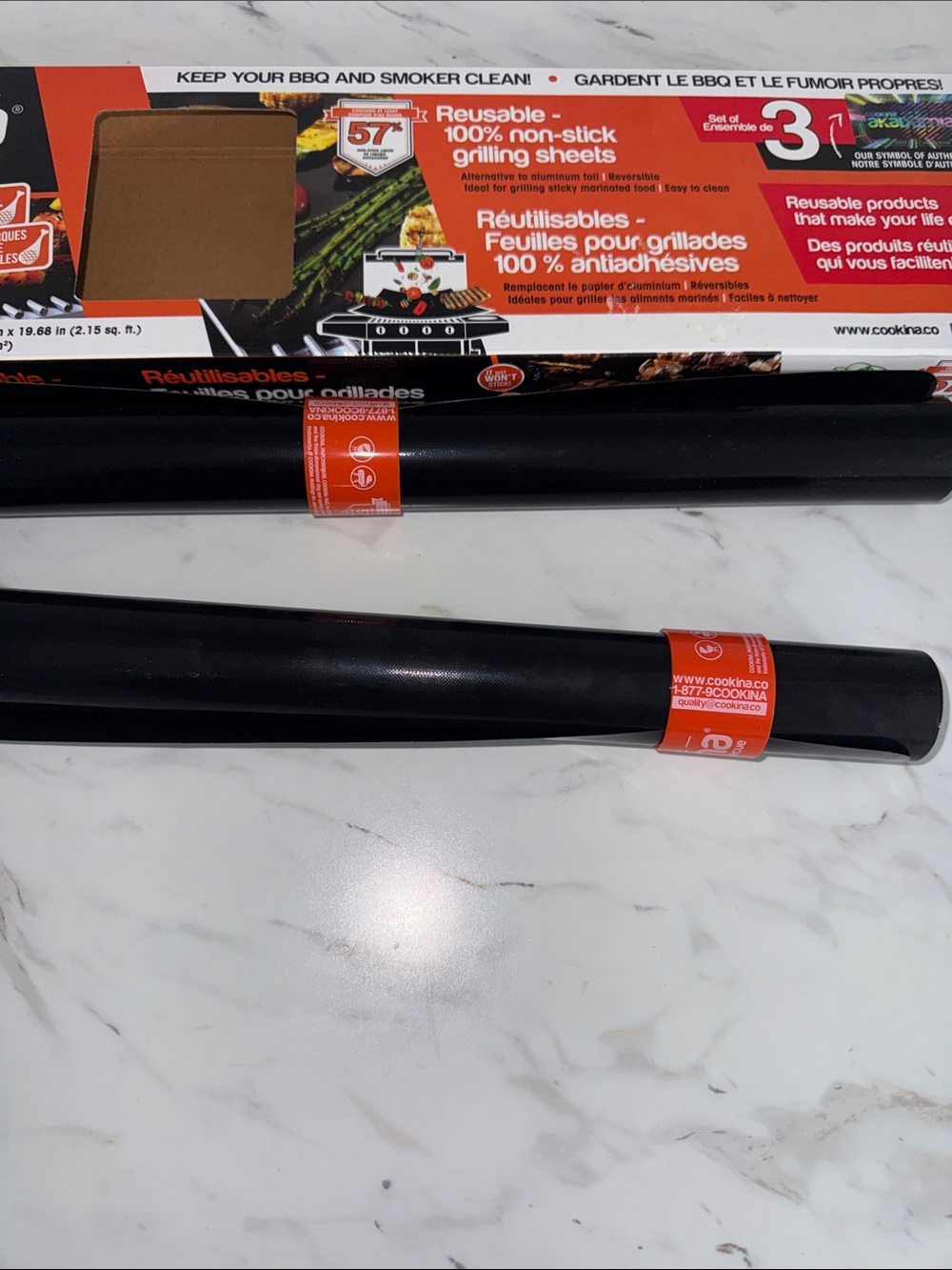 Brand New 2 Pack Cookina Non-Stick Reusable BBQ Grill Mats